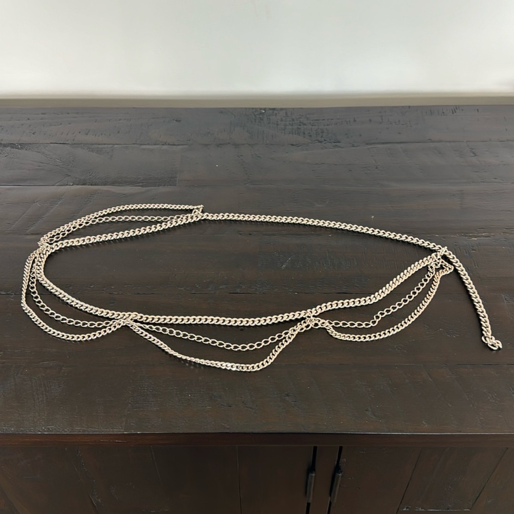 Silver toned chain belt